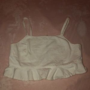 Forever 21 Cropped White Denim Tank Top